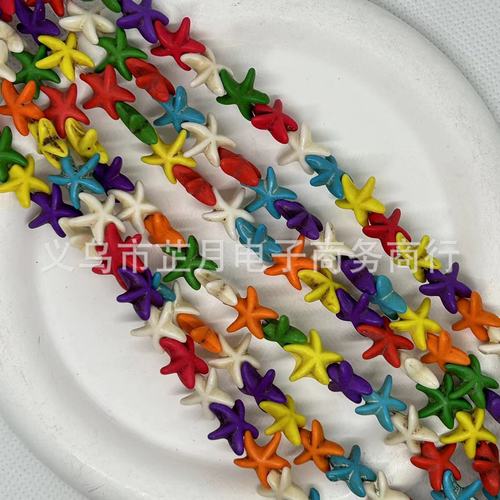 Green Aventurine Star Shaped Beads DIY Accessories Bohemian String Beads Synthetic Fractured Turquoise Pop Flower