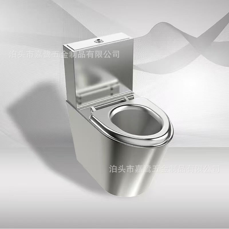 Cross-border 304 stainless steel toilet, stainless steel prison toilet, siphonic flush stainless steel toilet Item Picture