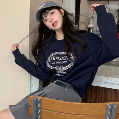 超火加绒卫衣女2026秋冬新款字母印花圆领外套韩版潮学生宽松上衣
