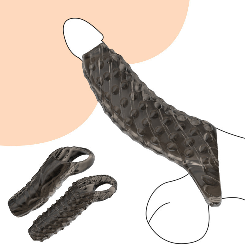 C665 Men's Enlarged Penis Sleeve, Semen Locking Delay Sleeve, Sexy Crystal Sleeve, Wolf Tooth Sleeve, Semen Locking Ring Crystal Sleeve Wholesale