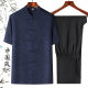 Tang Suit Men's Ice Silk Middle-aged and Elderly Short-sleeved suit Grandpa Chinese Style Hanfu Dad Summer Suit Old People's Clothes Dad