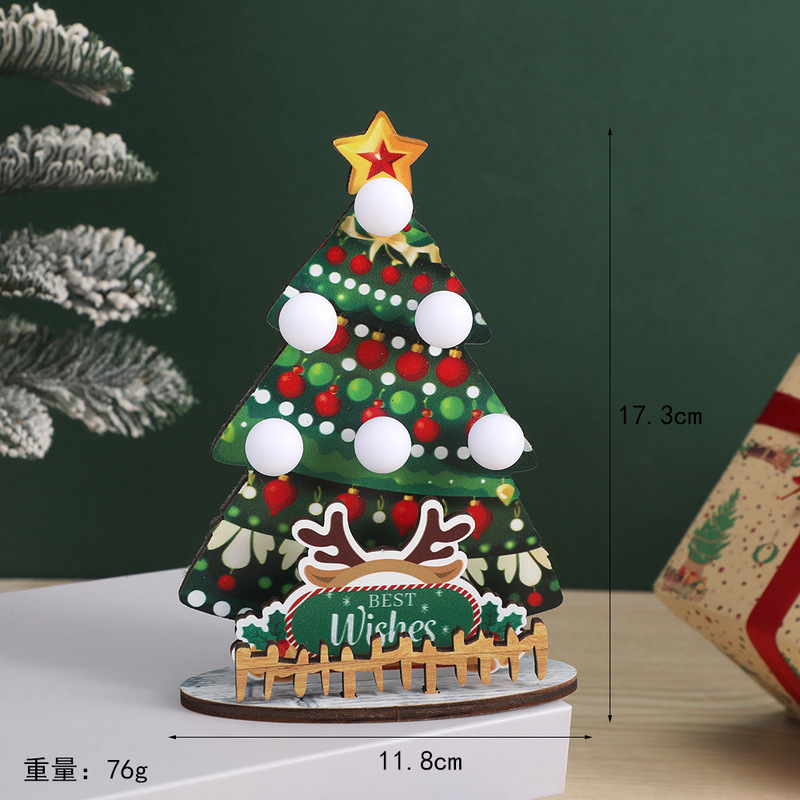 クロスボーダークリスマスツリーデスクトップ装飾品木製工芸品外国貿易クリスマステーマレストランホテルデスクトップ装飾卸売|undefined