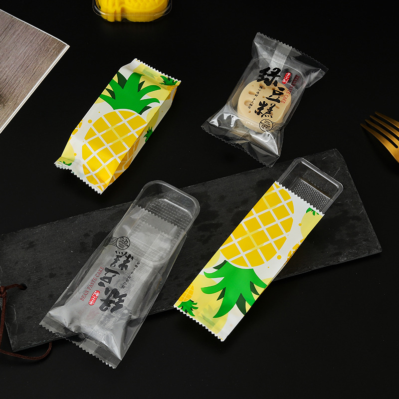 En stock al por mayor transparente simple entrega crujiente caja de soporte de plástico blister material PET engrosada postre piña crujiente soporte interior