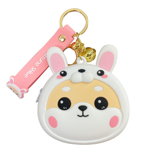 Baimao genuine cartoon Xiaocaichai coin purse keychain pendant creative exquisite headphone key bag gift