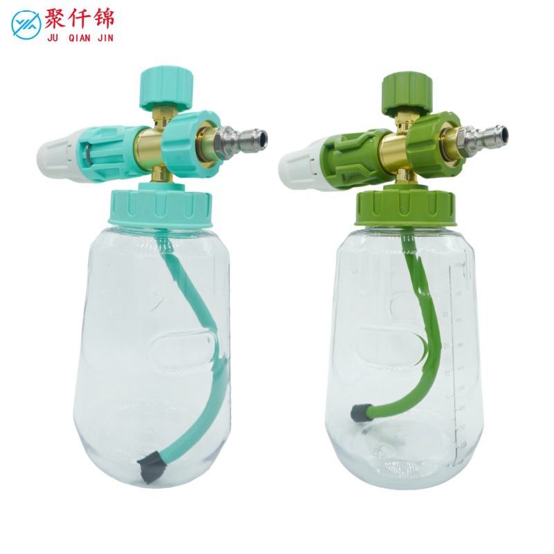 New Cross-Border Color Scheme High-Pressure Car Wash Foam Pot Foam Gun Pa Pot Cleaning Gun with Transparent Spray Bottle 1/4 Quick Plug