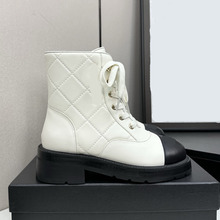 2025秋冬新款英伦风简约圆头粗跟短靴女时尚百搭外穿时装马丁靴女