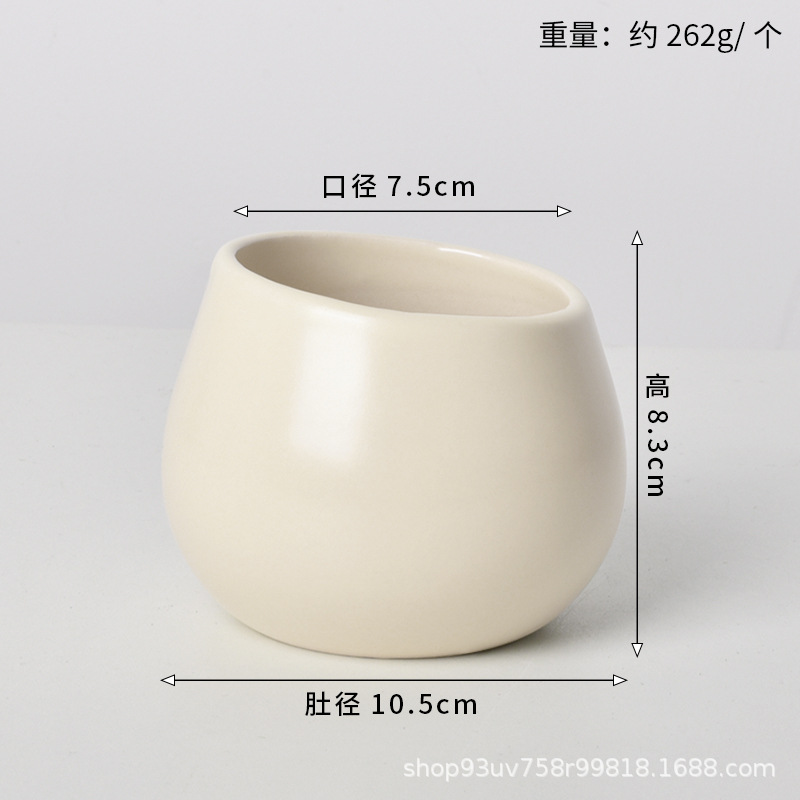Pot de cerámica crema INS lujo ligero de alto nivel sensación de plantación de orquídeas mariposa simple orquídeas plantación de pot de porcelana blanca Dehua