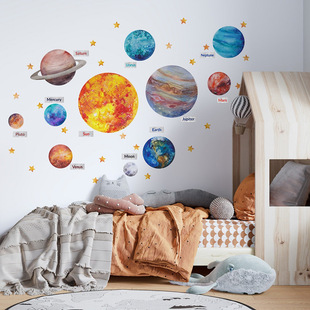 Planet Universe Kidsren's Room Wall Stickers Pvc Self-Adhesive Cartoon Planet Classroom Kindergarten Stickers Star Stickers