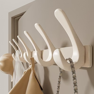 Bathroom Clothes Hook, No-Drill Wall-Mounted Coat Rack, Strong Load-Bearing Clothes Hook for Behind the Door or Entryway