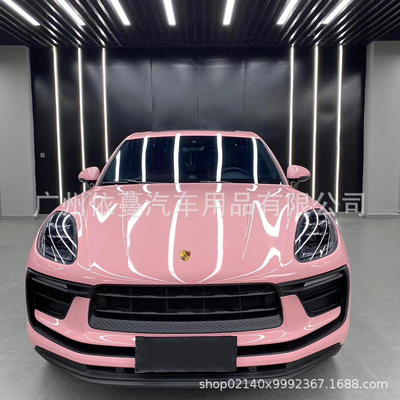Factory Direct Sales Car Color Change Film Self-Adhesive Pet Ultra-Bright Crystal Blush Pink Motorcycle Modification Full Body Wrap Film