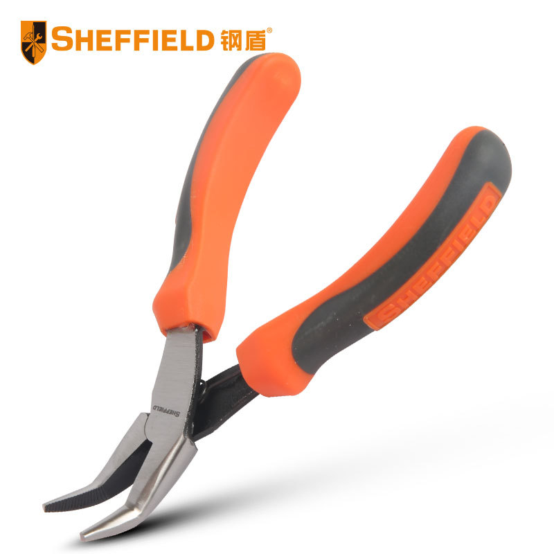 钢盾 SHEFFIELD S035044 省力型迷你弯嘴钳5.5英寸