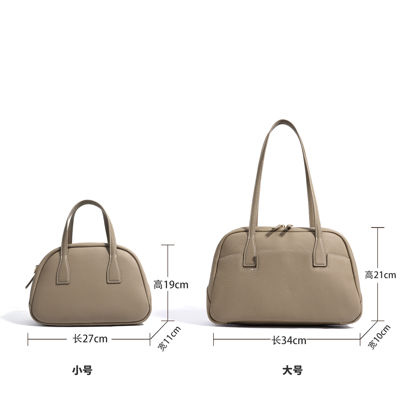 2026 New Genuine Leather Large Capacity Tote Bag For Women Fashion Commuter Bowling Bag Handbag Shoulder Boston Bag - Thumbnail 4