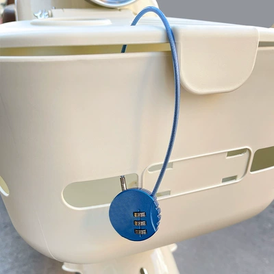 Battery Vehicle Bicycle Basket Lock | Helmet lock - blue-combination-lock