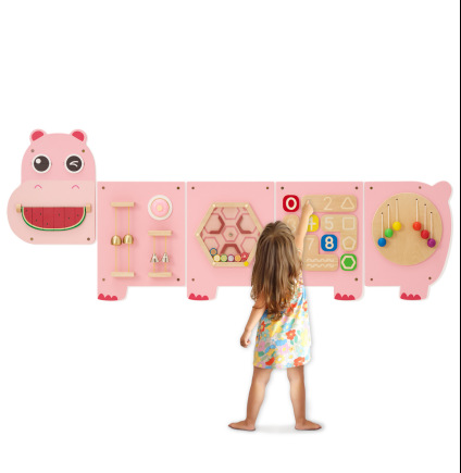 Diversión educación temprana rompecabezas jardín de infantes juegos de pared pasillo decoración de pared niños juguetes de pared de madera al por mayor