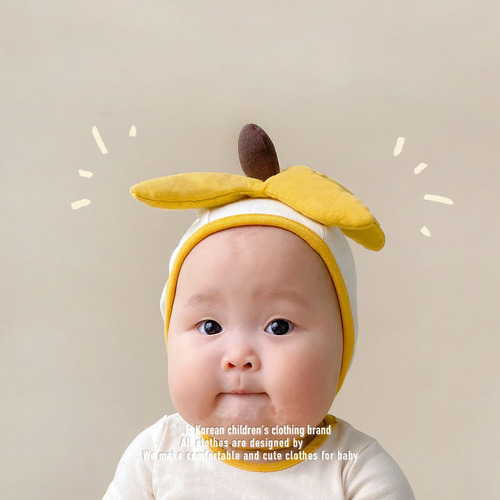 2024 Autumn Korean style baby jumpsuit ins style banana shape printed harem baby bag with hood