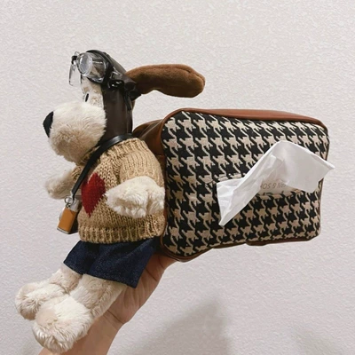 Box Creative Cute Car Seat | Car tissue box/set - love-clothes-yellow-machine-brown-edge-plover-paper-box-without-shoes