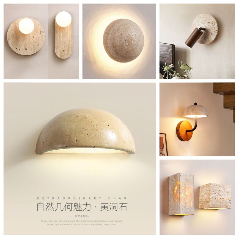 Huangdongshi Japanese-style Cream Silent Wind Bedroom Bedside Wall Lamp Entrance Aisle Living Room Designer Vintage Homestay Lamp