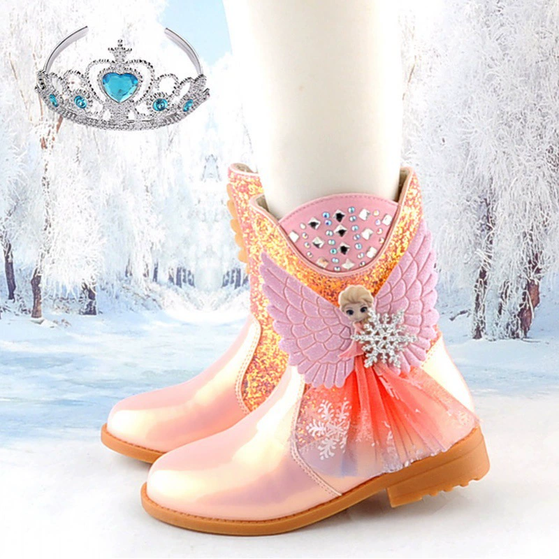 Детские ботинки Martin для уличного обжаривания Маленькая кожаная обувь для девочек Весна и осень Туфли из двух хлопков Короткие сапоги Осенне-зимняя обувь принцессы в западном стиле Love Sand