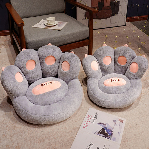 Soft and Cute Cat Paws Plush Cushion, Thick Seated Cushion Lazy Sofa Office Chair Back Support, Living Room Bear Paws Floor Cushion