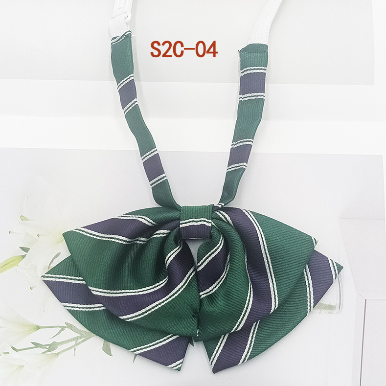 Pajarita de estilo universitario jk bowknot moda coreana casual rayas a cuadros niñas doble cuello flor spot al por mayor