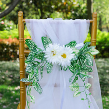 新款创意结婚婚礼装饰椅背花向日葵靠背装饰婚礼摄影道具厂家批发