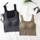 Women's square collar backless bra with suspenders, no steel ring, push up with chest pad, slimming outer wear I-shaped vest