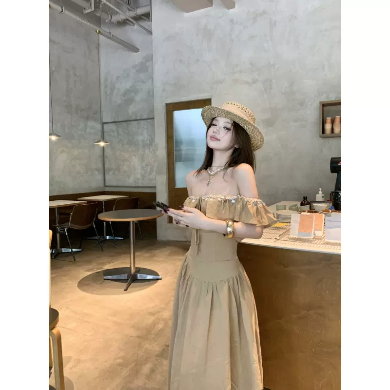 纯欲性感辣妹气质荷叶边绑带修身上衣+高腰半身裙套装女