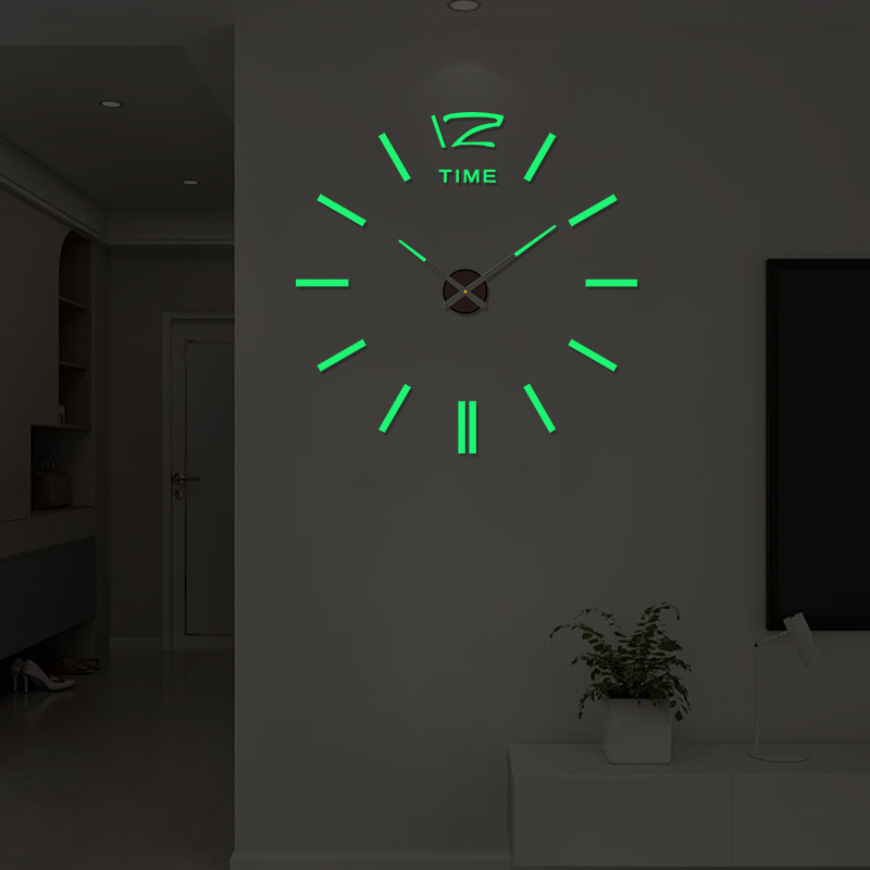 Reloj de pared DIY creativo estereoscópico simple sin perforación, reloj silencioso digital para sala/dormitorio, reloj de pared decorativo