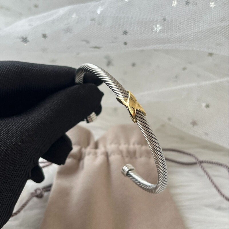 Dy European and American Popular Style 4m Single Twisted Wire X-Shaped Opening Multi-Color Multi-Style Bracelet Db79 Dy European and American Popular Style 4m Single Twisted Wire X-Shaped Opening Multi-Color Multi-Style Bracelet Db79