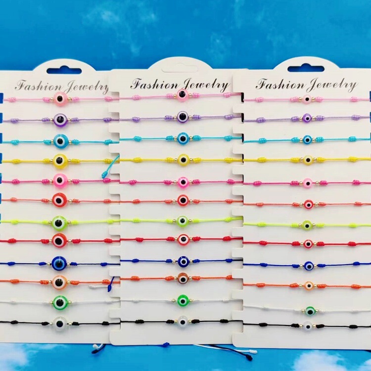 Evil Eye Bracelet Set 7 Knot Red Rope Braided Hand Rope Protection Amulet Lucky Friendship Boy and Girlfriend