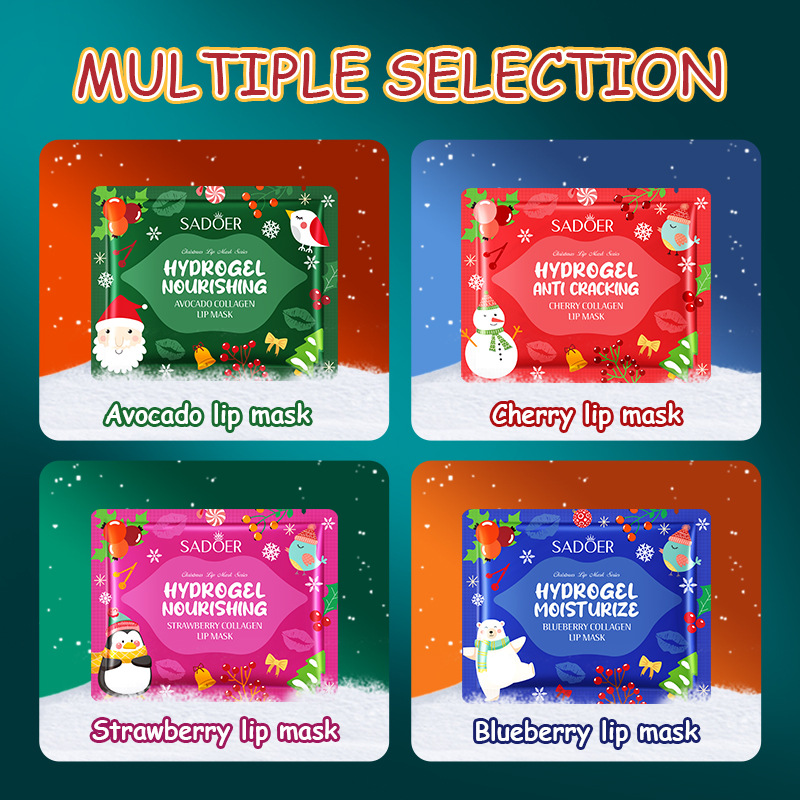 Cross-Border Christmas Avocado Collagen Lip Mask 8g Anti-Dry Lip Mask Foreign Trade Skin Care Products Wholesale