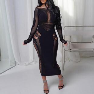 H 27500 Sheer long sleeve sexy jumpsuit ͸ҕ�L���Ը��B�wѝ