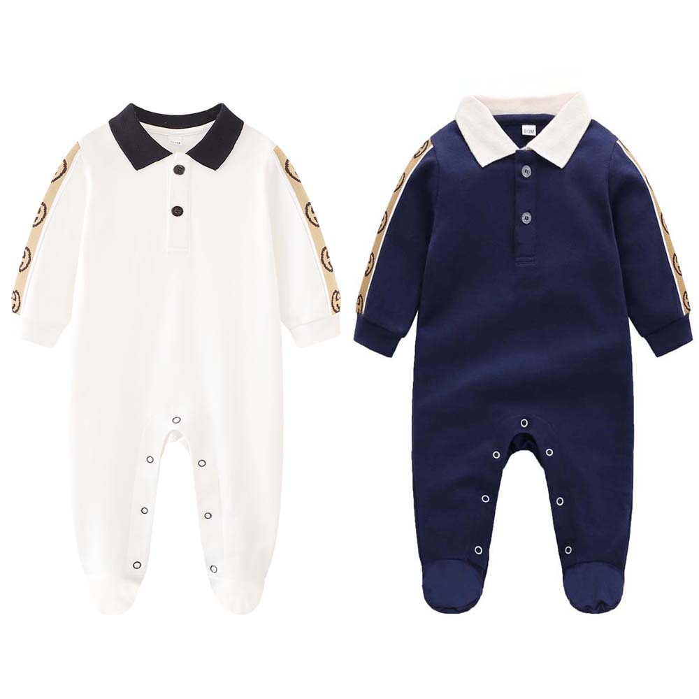 Baby Jumpsuit Spring & Fall Outer Wear Pure Cotton Harem Handsome Newborn Baby Male and Female Baby Long-Sleeved Crawl Suit K-Style