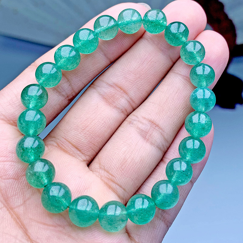 Natural Green strawberry crystal bracelet Crystal DIY jewelry wholesale green strawberry crystal live supply factory wholesale