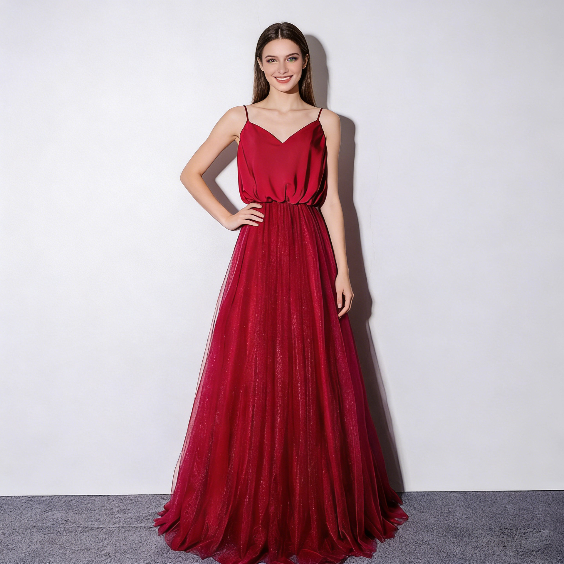Foreign Trade Toast Dress for Bride 2026 Summer Elegant Red Wedding Dinner Party Ball Performance Evening Gown Long Dress for Women