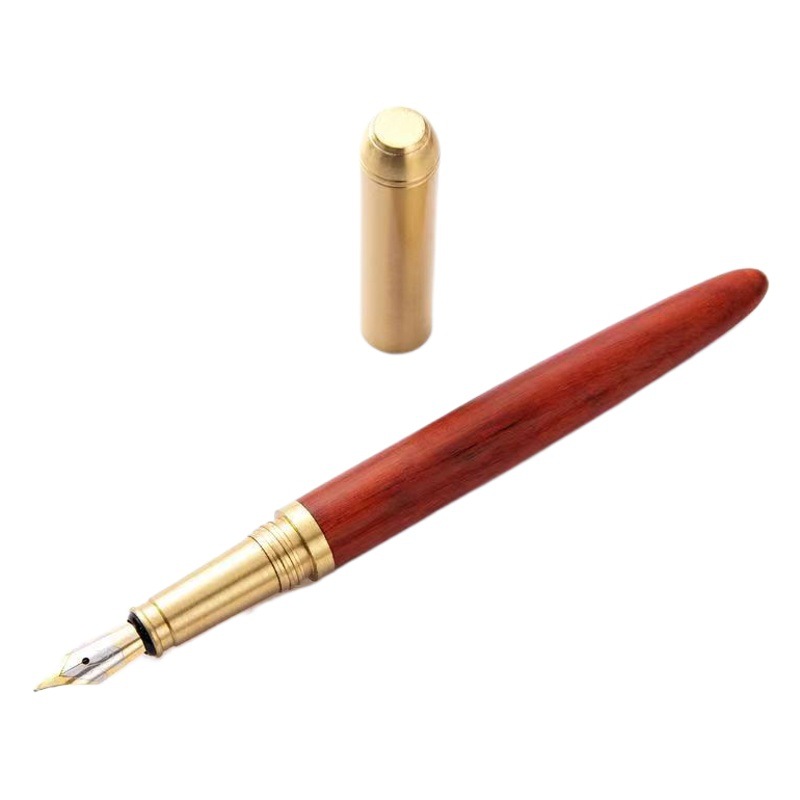 [New drop-down] Factory Vintage brass sandalwood pen Pearl pen metal business signature pen high-end gift