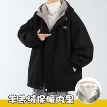 羊羔毛棉服男2025春冬季潮男冬装休闲外套潮牌青少年棉衣棉袄衣服