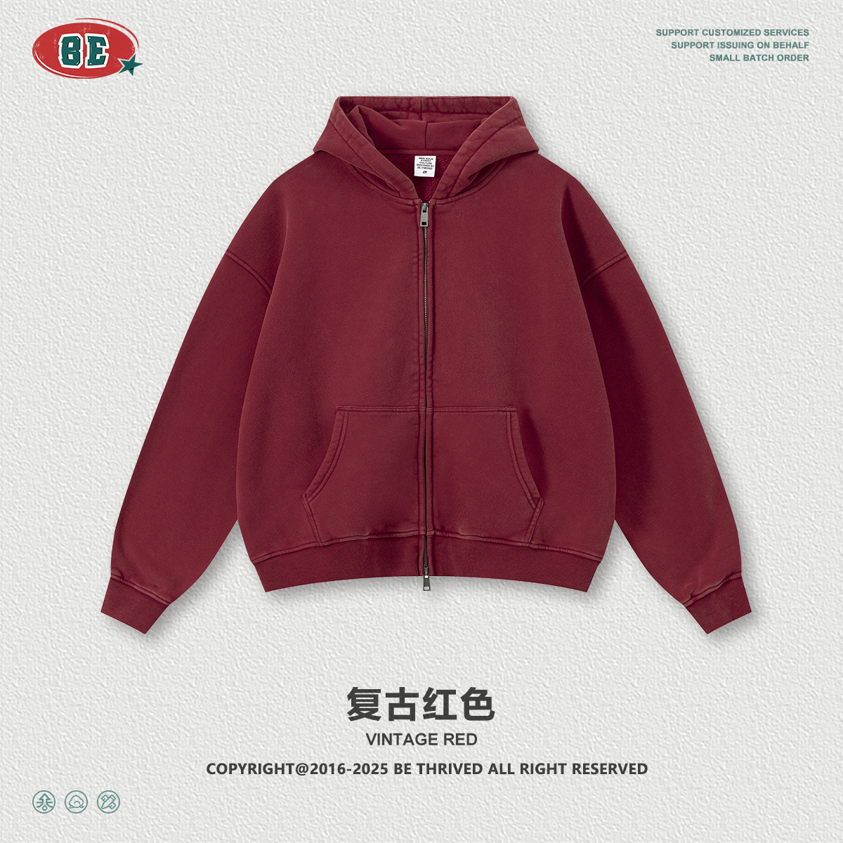 Be Hombres| Otoño y invierno marca de marea lavada con agua retro con camisa encapuchada con cremallera chaqueta de macheta pantalones para hombres