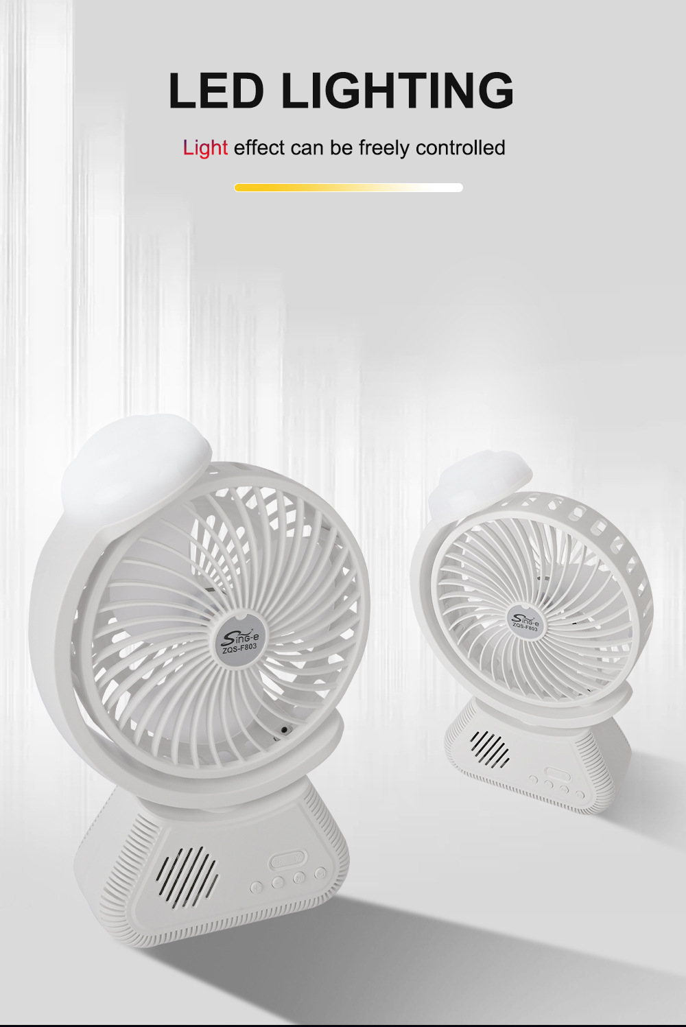 ZQS-F803 New USB Charging Desktop Fan Bluetooth Audio Outdoor Camping Night Light_voghion.com