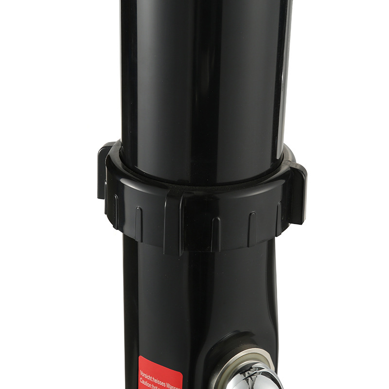 20L columna de ducha solar cilíndrica al aire libre negro con mango de control de temperatura boquilla