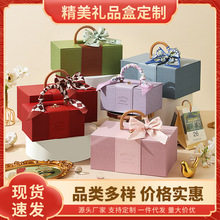 新款手提皮质化妆箱礼品盒婚庆回礼伴手礼盒空盒高级喜糖盒批发红