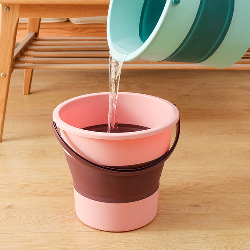 Portable outdoor folding bucket plastic bucket household foot washing bucket dormitory bucket cleaning bucket wholesale