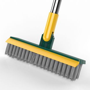 Floor brush hard brush household floor gap cleaning brush V-shaped bathroom toilet long handle floor brush decontamination floor brush
