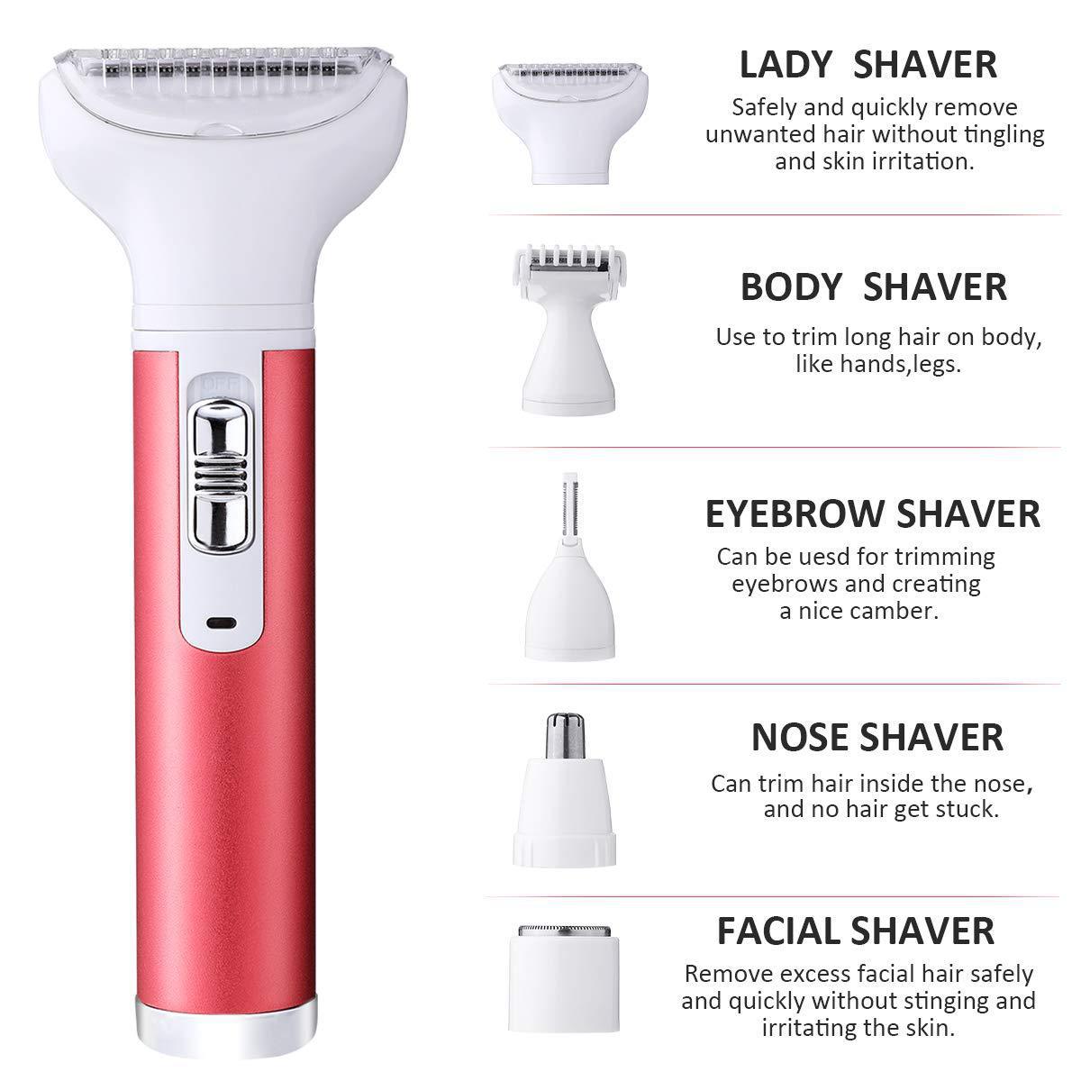 USB Charger Women's Hair Epilator Multi-5-in-1 Women's Hair Removal Device Eyebrow Shaver Sideburn Shaver Electric Nose Hair Trimmer
