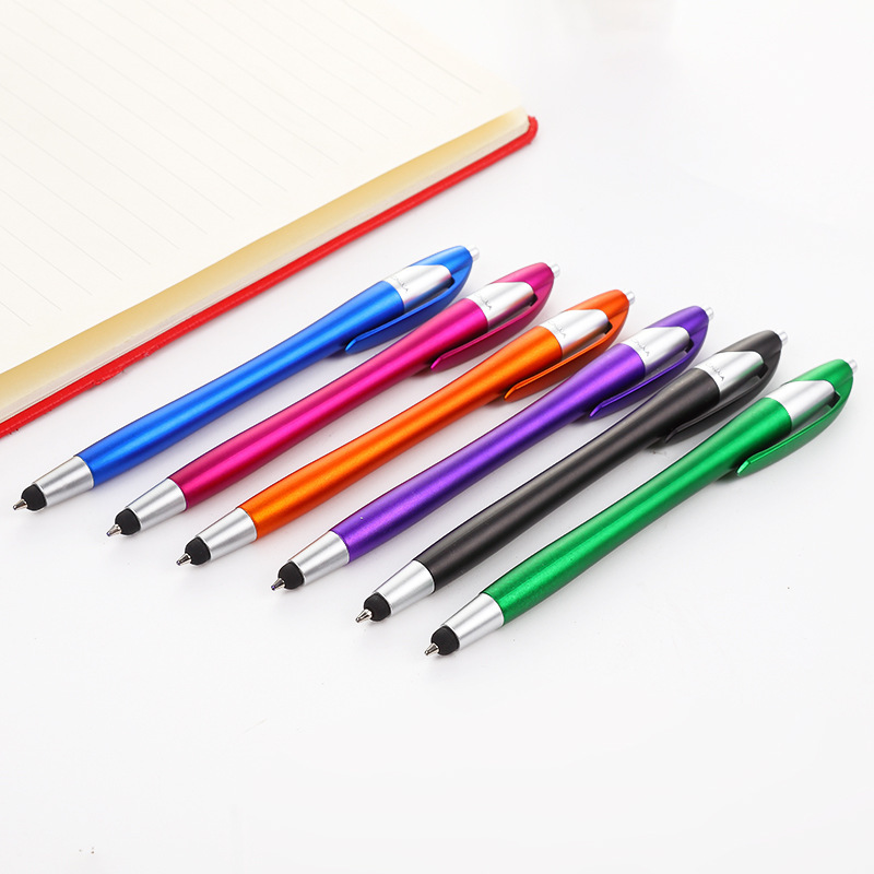 Lápiz táctil de doble propósito tableta lápiz óptico capacitivo de cabeza fina en stock pluma pequeña pluma de aceite de pantalla táctil