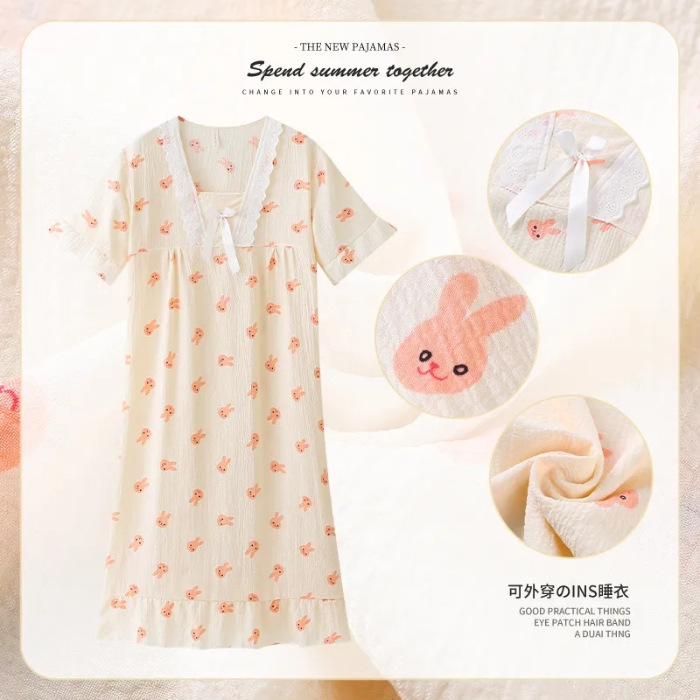 ZD - 557# Lucky Conejo vestido de espuma de manga corta