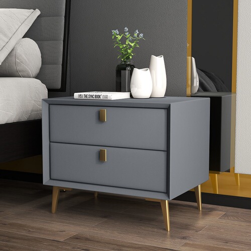 Bedside table all solid wood leather technology cloth simple modern wide and narrow mini small apartment economical bedside storage cabinet