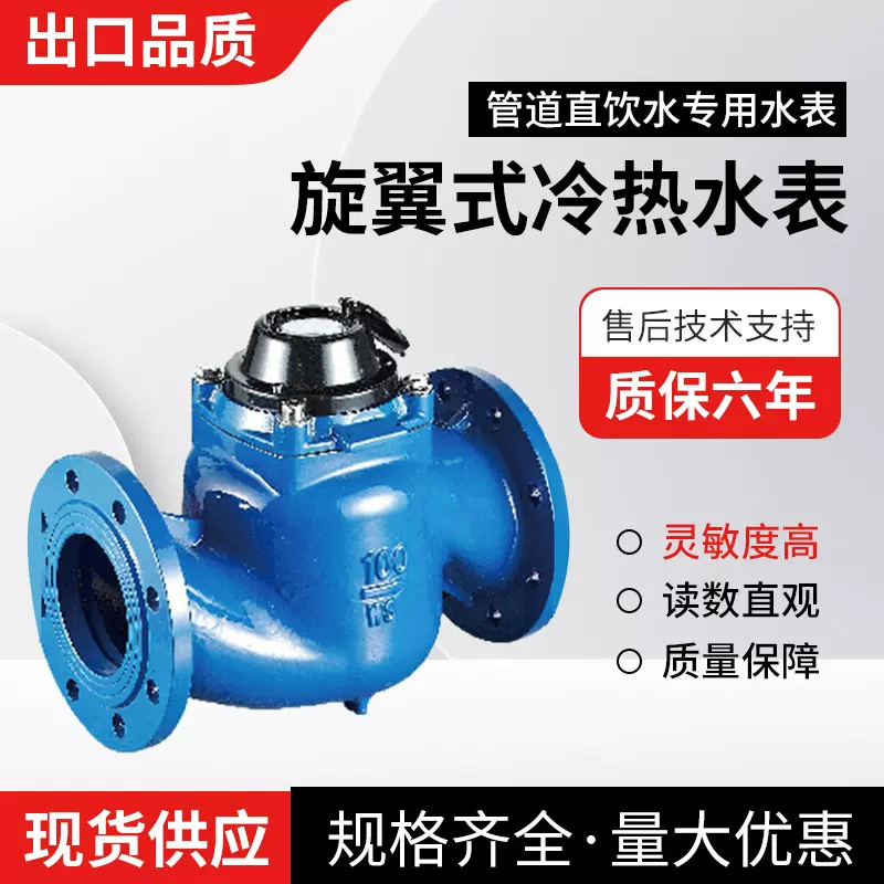 铸铁款旋翼式冷热水表管道直饮水水表LXLG-50~300电子数显指示表