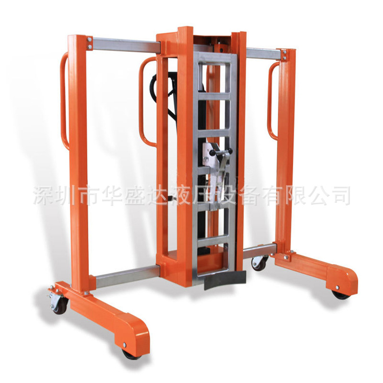 带电子称手动油桶倒料车 液压油桶堆高车 抱箍式油桶翻转车