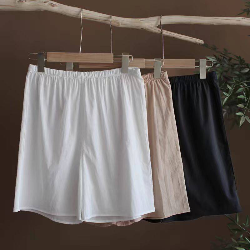 Official Image Summer 60-Count Thin Cotton Base Safety Shorts with Elastic Waist Pure Cotton Loose Four-Point Shorts for Women
